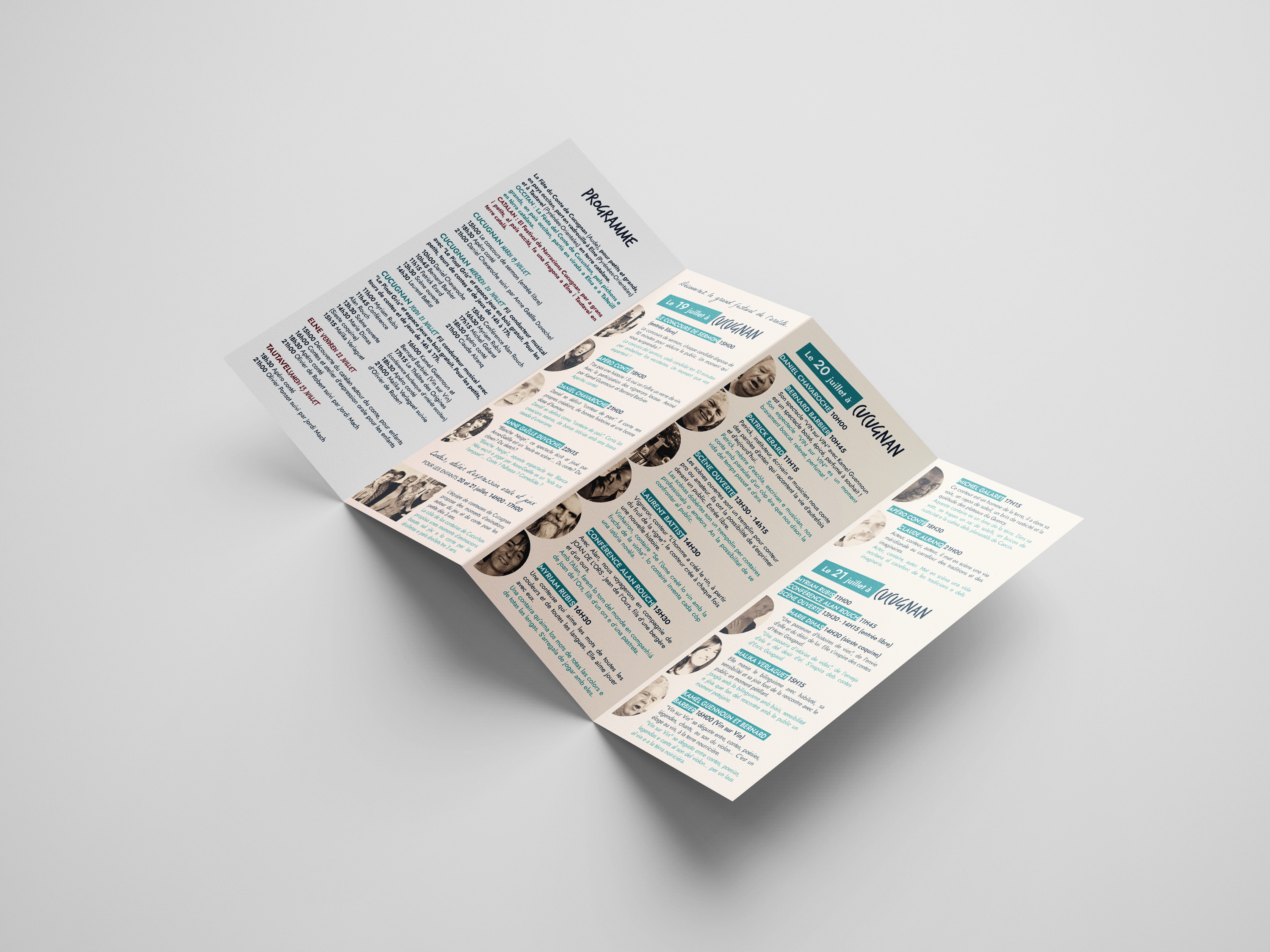 Mockup-Dépliant-Intérieur_Contoir-du-Conte Dépliant pour la Fête du Conte de Cucugnan, 2022. Vue intérieure.