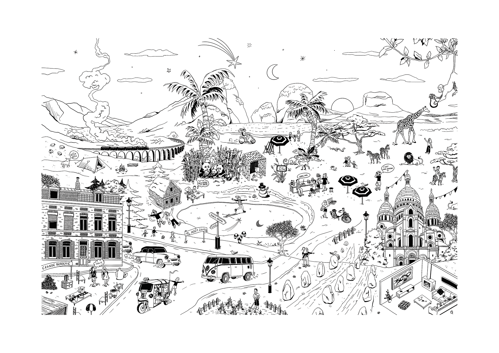 Illustration complète commandée sur mesure.