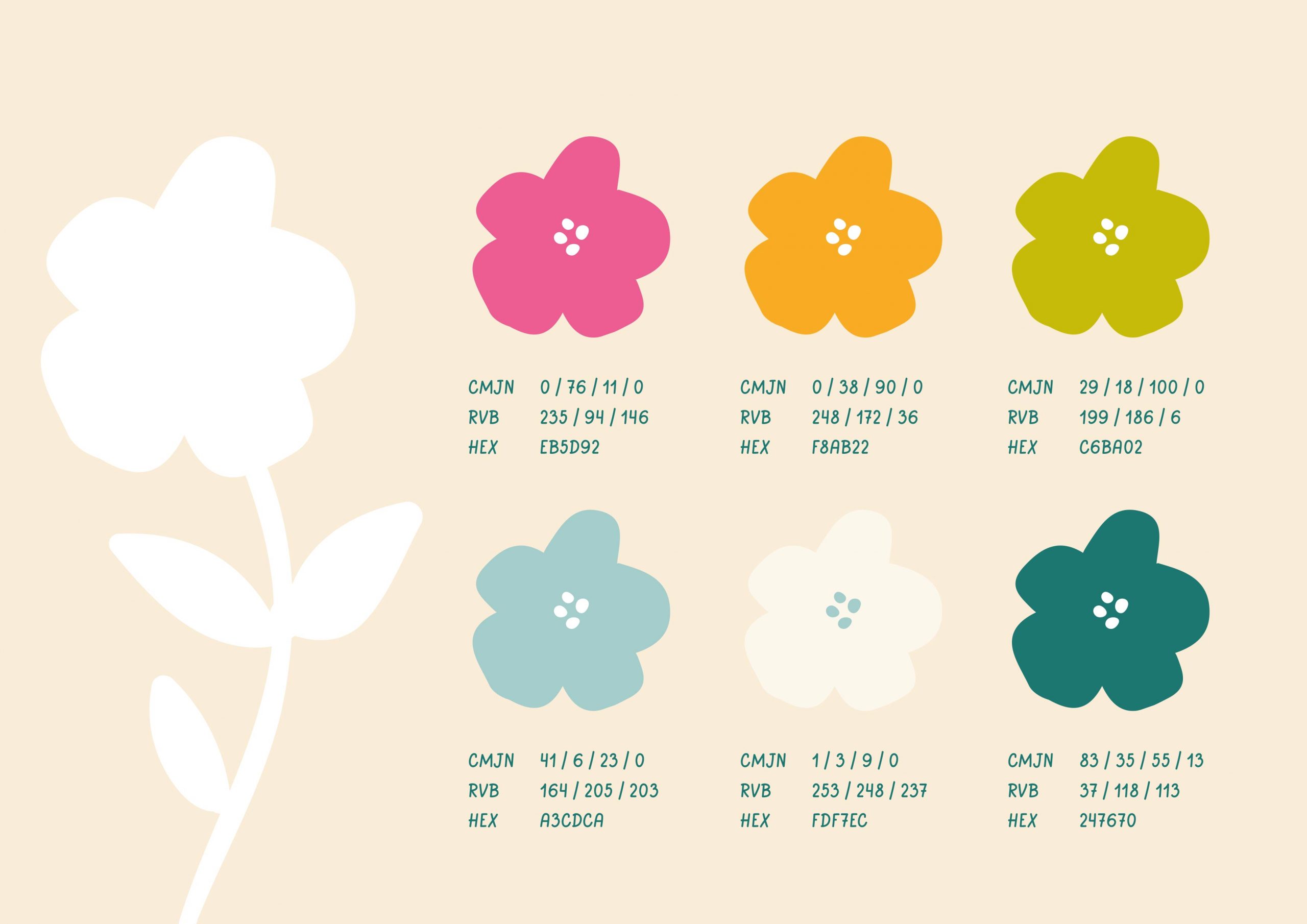 Détail de la palette de couleur de l'identité visuelle de Savoir d'enfance.